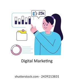  Digital Marketing flat style design vector stock illustrations.