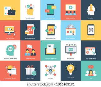 Digital Marketing Flat Vector Illustration Pack