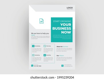 Digital marketing flyer. Business agency poster template. Digital marketing flyer poster leaflet template.