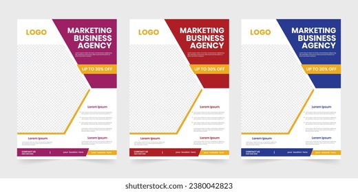 Digital marketing flyer design, A4 size business advertising case study flyer, leaflet, and handout template