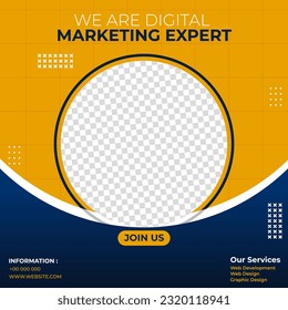 Digital Marketing flyer square post banner vector illustration
