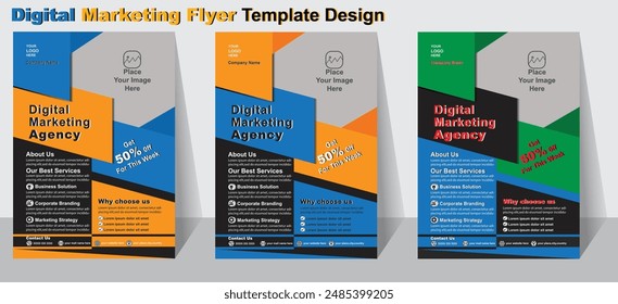 Diseño de Plantilla de volante de marketing digital para su volante de Vector de negocios