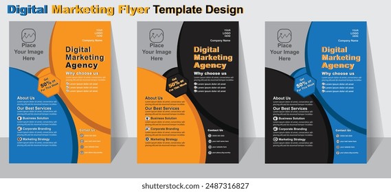 Digital Marketing Flyer Template Design For your Business Vector Flyer
leaflets decoration for printing and presentation vector