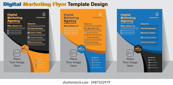 Digital Marketing Flyer Template Design For your Business Vector Flyer
leaflets decoration for printing and presentation vector