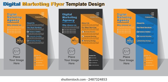 Digital Marketing Flyer Template Design For your Business Vector Flyer
leaflets decoration for printing and presentation vector