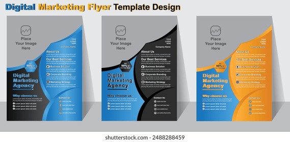 Digital Marketing Flyer Vorlage Design für Ihre Business Vektorgrafik Flyer
Prospekte Dekoration für Druck und Präsentation Vektorgrafik