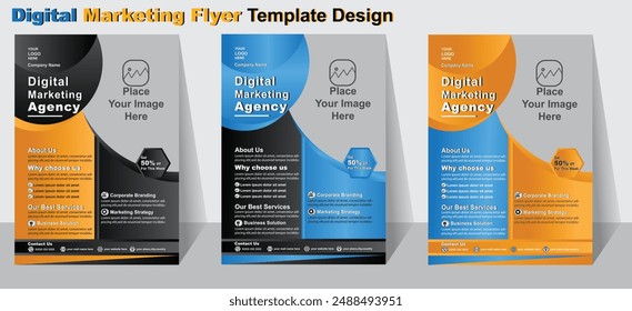 Digital Marketing Flyer Template Design For your Business Vector Flyer
leaflets decoration for printing and presentation vector