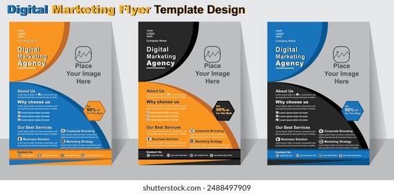 Digital Marketing Flyer Template Design For your Business Vector Flyer
leaflets decoration for printing and presentation vector