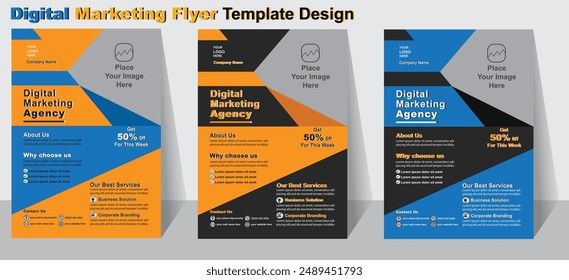 Diseño de Plantilla de volante de marketing digital para su volante de Vector de negocios