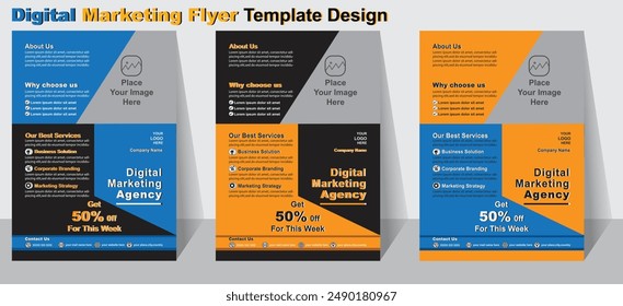 Digital Marketing Flyer Template Design For your Business Vector Flyer