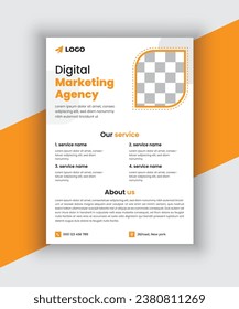 plantilla de folleto de marketing digital. diseño de volante creativo de la agencia de marketing vectorial.