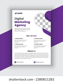 digital marketing flyer template. vector marketing agency creative flyer design.