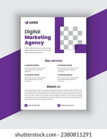 digital marketing flyer template. vector marketing agency creative flyer design.