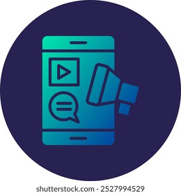 Digital Marketing Glyph Circle Gradient Icon