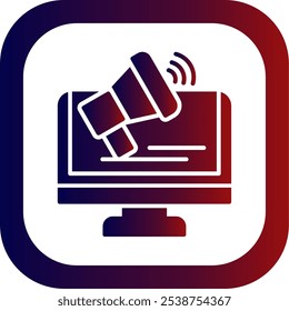 Digital Marketing Glyph Gradient Round Corner Vector Icon Design