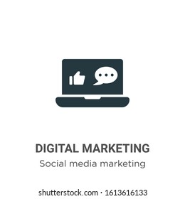 Digital marketing glyph icon vector on white background. Flat vector digital marketing icon symbol sign from modern social media marketing collection for mobile concept and web apps design.