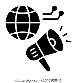 digital marketing glyph icon vector illustration