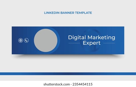 Digital marketing gradient linkedin banner template