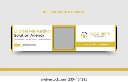 Digital marketing gradient linkedin banner template