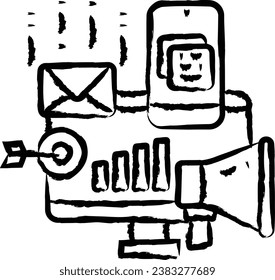 Digital Marketing hand drawn vector illustration