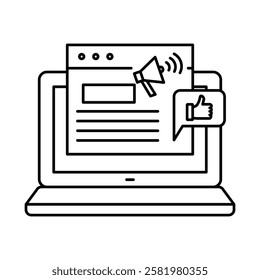 Digital marketing icon Black and white logo