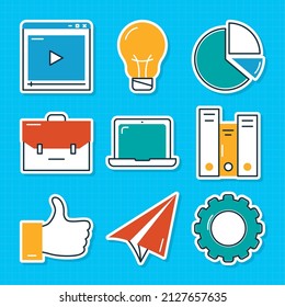 digital marketing icon collection design