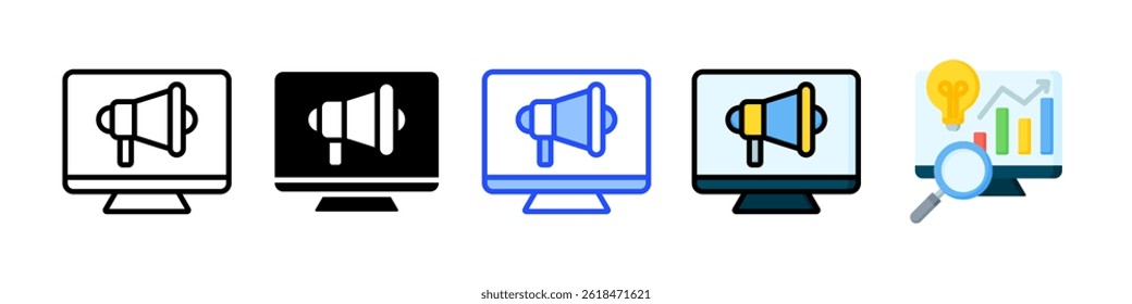 Digital Marketing Icon Collection With Multiple Styles
