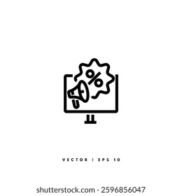 Digital Marketing Icon. Editable Stroke