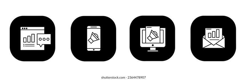 Digital marketing icon in flat. A digital marketing design. Stock vector.