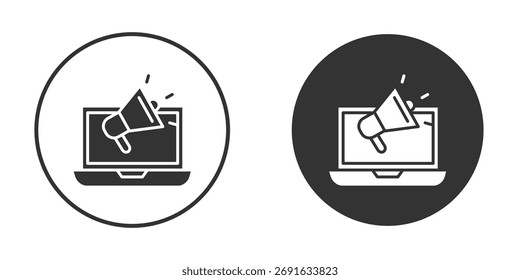 Icono de marketing digital ilustraciones planas. Arte vectorial.