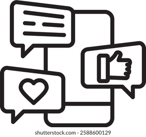 Digital Marketing Icon Line Vector Illustration
