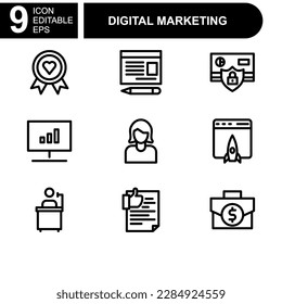 digital marketing icon or logo isolated sign symbol vector illustration - Collection of high quality black style vector icons 

