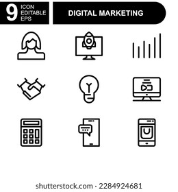 digital marketing icon or logo isolated sign symbol vector illustration - Collection of high quality black style vector icons 
