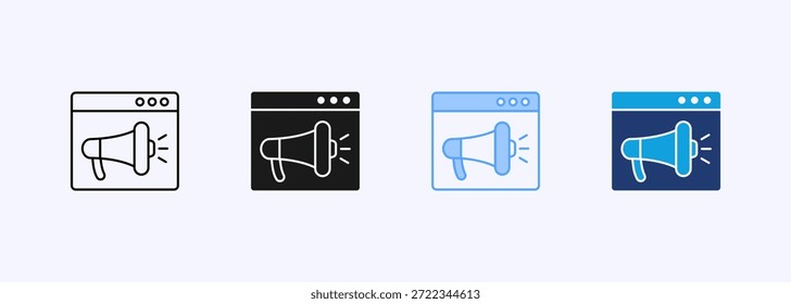 Estilo múltiplo do ícone de marketing digital