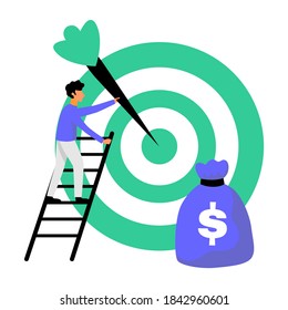 Digital marketing icon with online business symbols flat isolated
