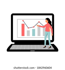 Digital marketing icon with online business symbols flat isolated