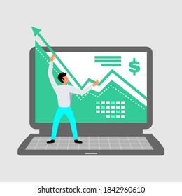 Digital marketing icon with online business symbols flat isolated