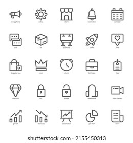 Digital Marketing Icon Pack For Your Website Design, Logo, App, UI. Digital Marketing Icon Outline Design. Vector Graphics Illustration And Editable Stroke.