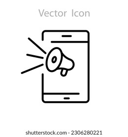 digital marketing icon, promo blog, campaign sign editable stroke vector illustration on white background..eps
