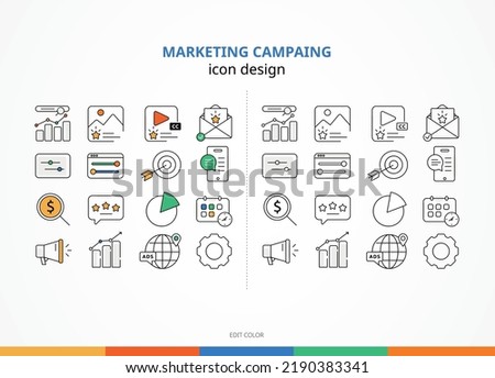Digital Marketing icon set, ads icons