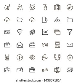 Digital marketing icon set. Collection of high quality black outline logo for web site design and mobile apps. Vector illustration on a white background