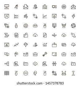 Digital marketing icon set. Collection of high quality black outline logo for web site design and mobile apps. Vector illustration on a white background