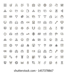 Digital marketing icon set. Collection of high quality black outline logo for web site design and mobile apps. Vector illustration on a white background