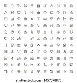 Digital marketing icon set. Collection of high quality black outline logo for web site design and mobile apps. Vector illustration on a white background