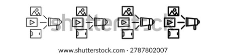 Digital Marketing Icon Set Different Style Collection