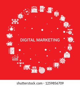 Digital Marketing Icon Set. Infographic Vector Template