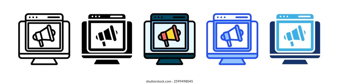 Digital Marketing Icon Set With Multiple Style Collection