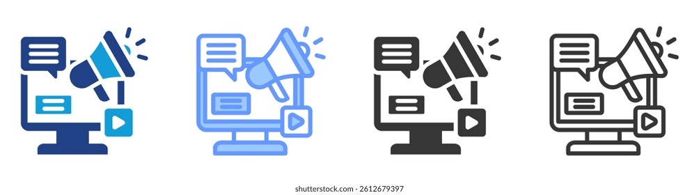Digital marketing icon set multiple style collection