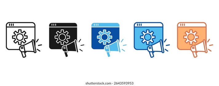 Digital Marketing Icon Set Multiple Style Collection