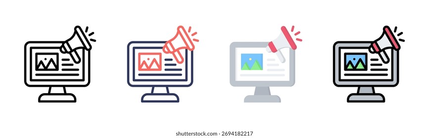 Digital Marketing icon set multiple style collection